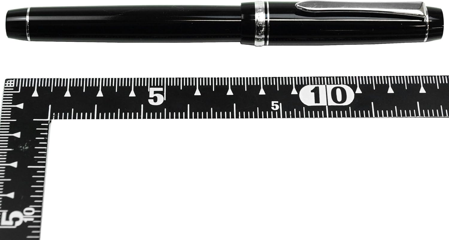 PILOT Fountain Pen Custom Heritage 91, SF-Nib, Black Body (FKVH-1MR-BSF) close up nib