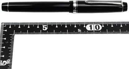 PILOT Fountain Pen Custom Heritage 91, SF-Nib, Black Body (FKVH-1MR-BSF) close up nib