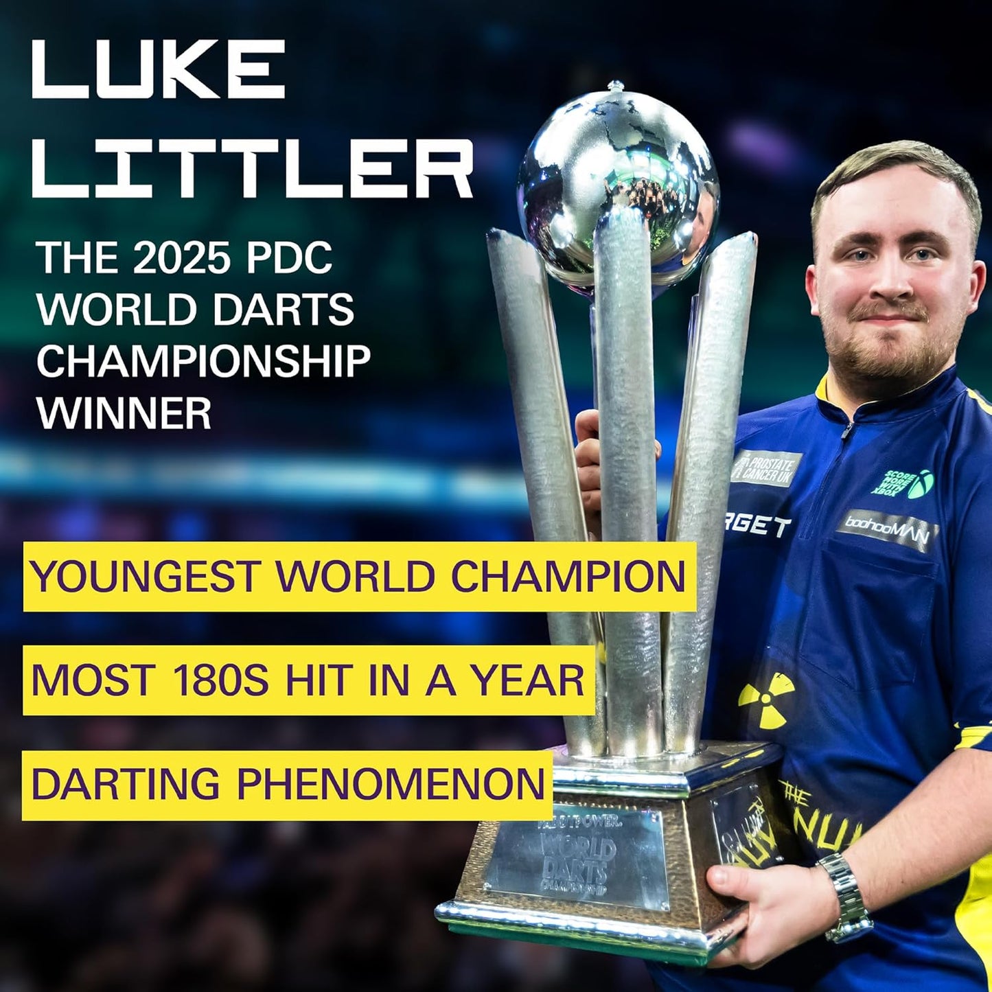 TARGET Darts Luke Littler Brass Steel Tip Darts Set ??? 22G Steel Tip Dart, The Nuke Player Edition Dart Set, Dart Flights, Shafts & Dart Case Included | Professional Dart Accessories