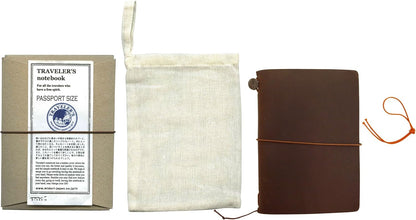 Midori Traveler's Notebook Journal Passport Size - Brown