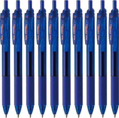 Pentel BL130-C Gel Ink Ballpoint Pen, EnerGel S, 0.04 inch (1.0 mm), Blue, 10 Pieces