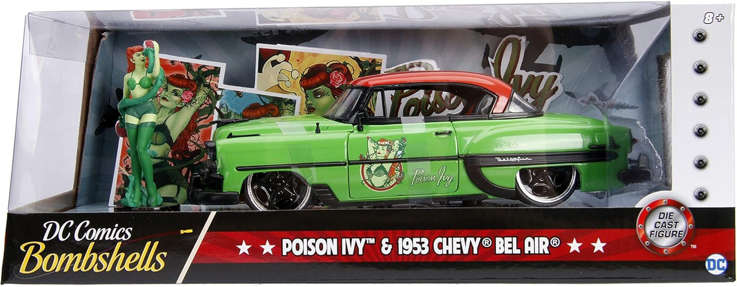 Jada Toys 1: 24 1953 Chevy Bel Air Hard Top W/Poison Ivy Figure, Green