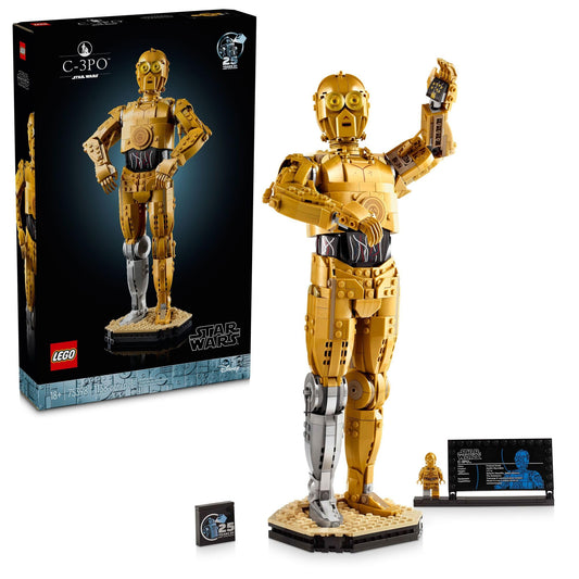 LEGO Star Wars C-3PO Buildable Droid Figure, Build and Display Model with C-3PO Minifigure, Star Wars Collectible for Home or Office D̩cor, Nostalgic Gift Idea for Adults, Fans or Collectors, 75398