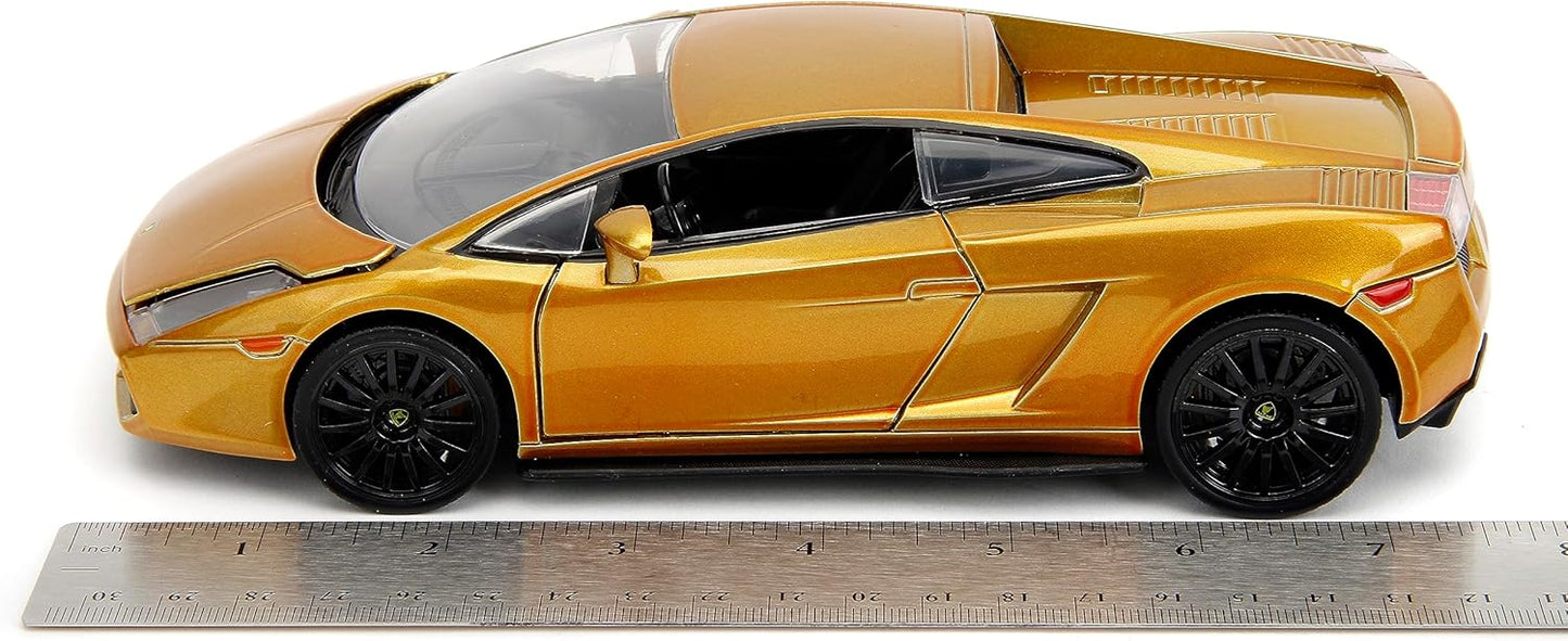 Fast & Furious Fast X 1:24 Gold Lamborghini Gallardo Die-Cast Car, Toys for Kids and Adults