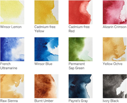 Winsor & Newton Professional Watercolor Paint Set, Black Box Set, 12 Half Pan