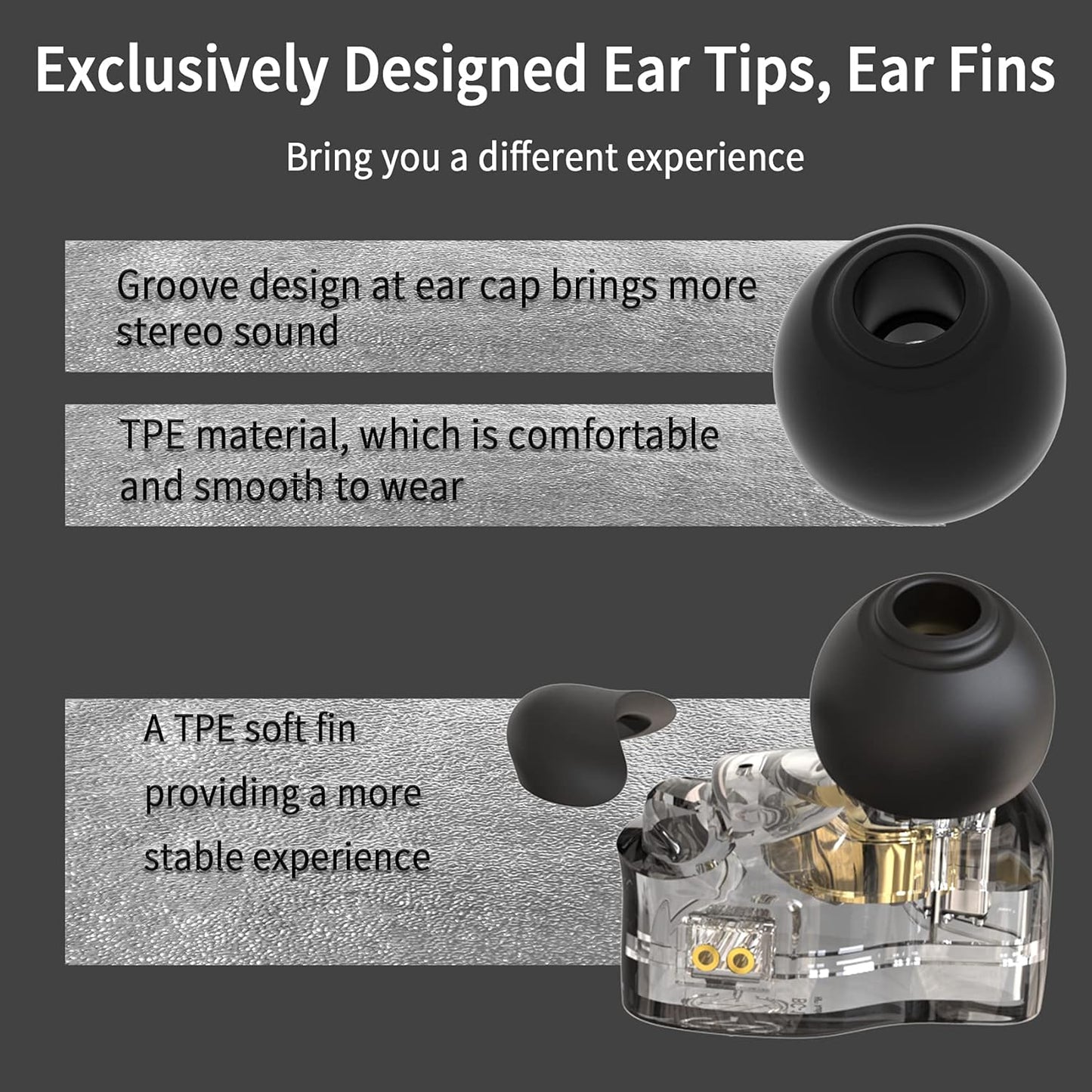 YINYOO CCZ Melody Gaming Earbuds Wired in Ear Hearphones with Microphone IEM HIFI Bass with 1DD 1BA Hybrid, Detachable Cable for Smartphones/PC/Tablet/Gaming/Video/Music/Calling (with mic, dark black)