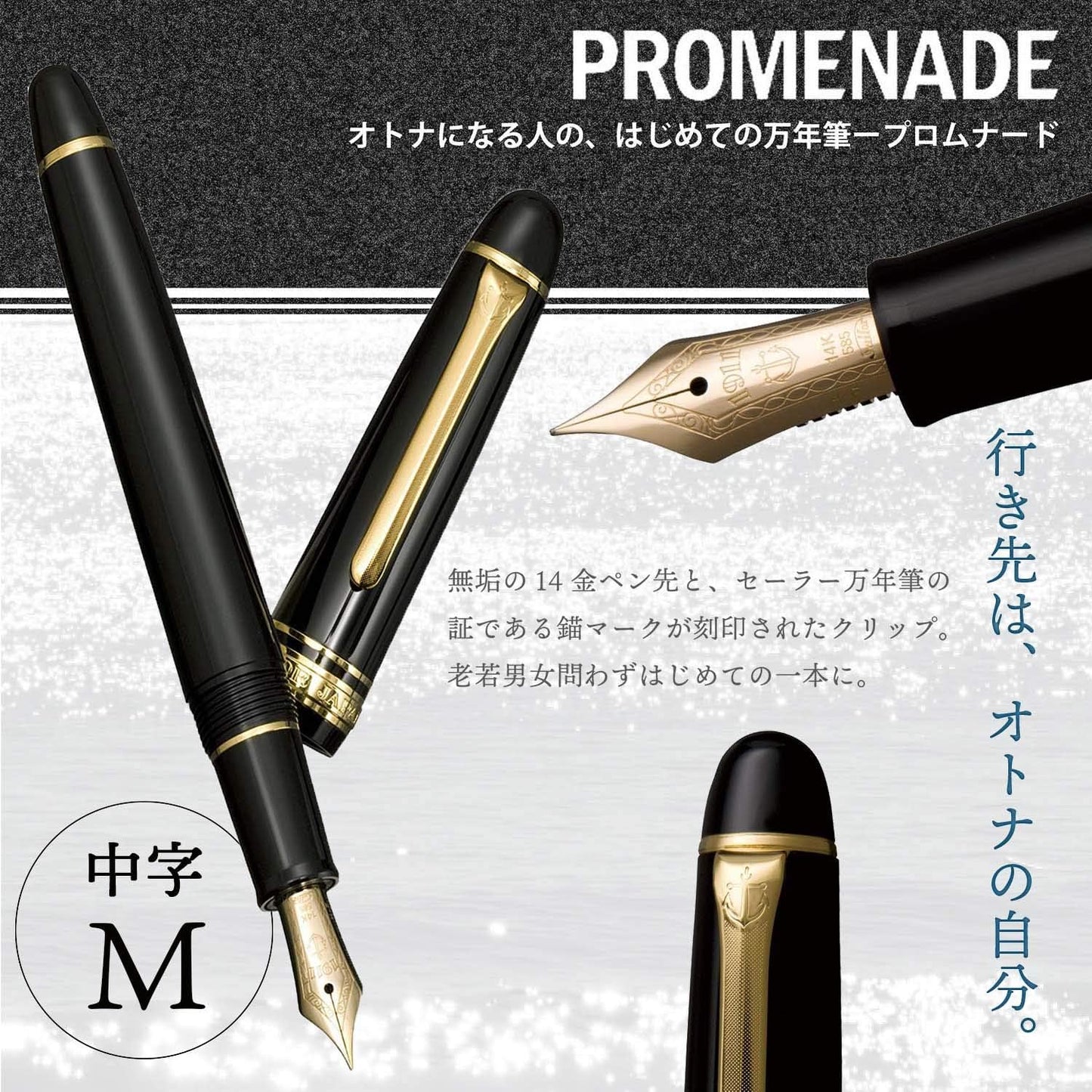 Sailor Pen fountain pen Promenade in character 11-1031-420 Black, alternate view