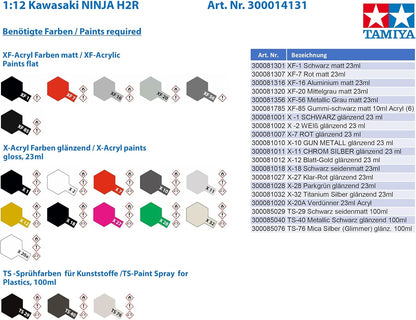 Tamiya 14131 1/12 Kawasaki Ninja H2R Plastic Model Plastic Model Kit