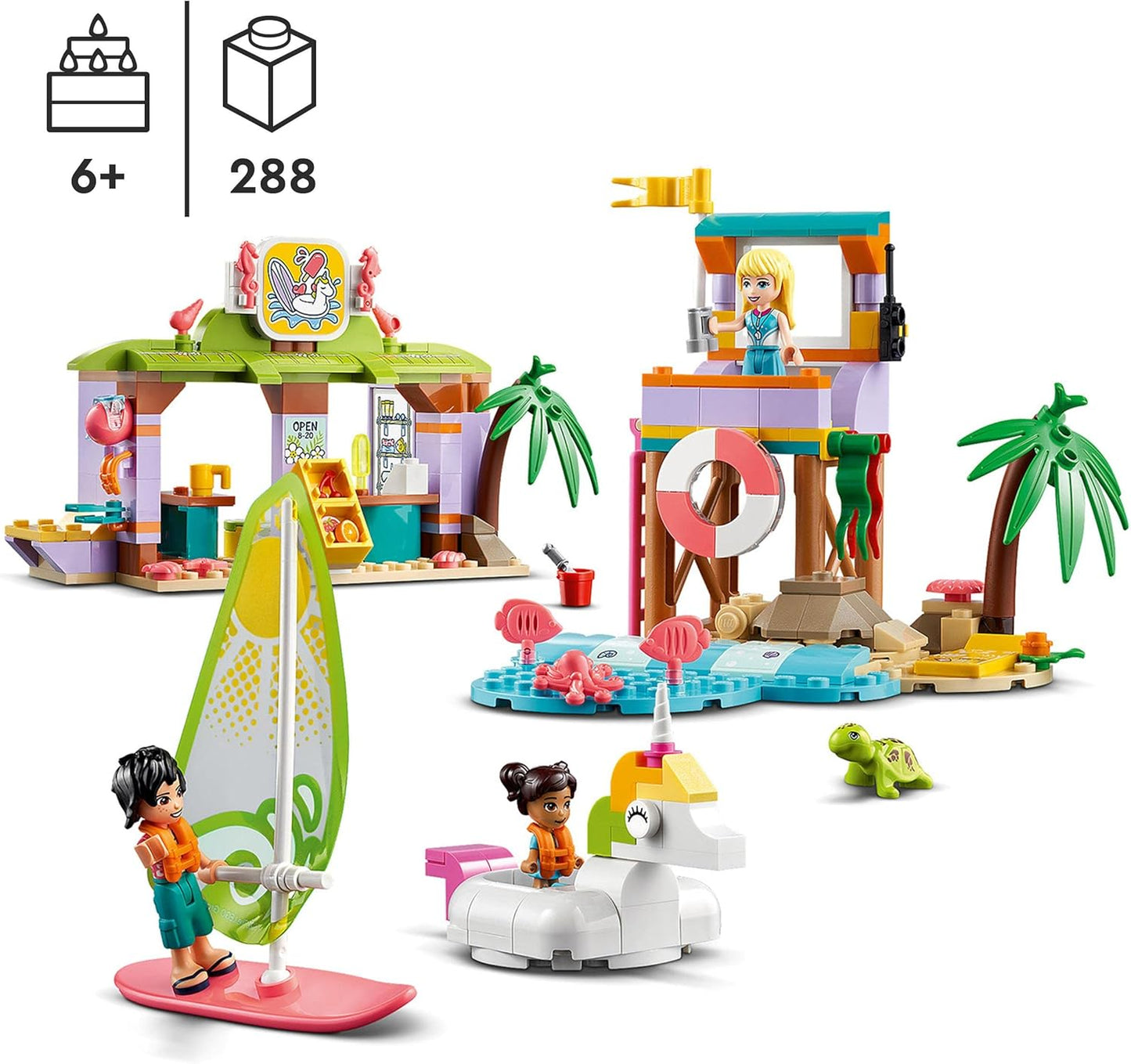LEGO Friends Surfer Beach Fun 41710 Building Kit - Comes with Friends Lifeguard Character Stephanie;Beach Toy for Kids Aged 6+