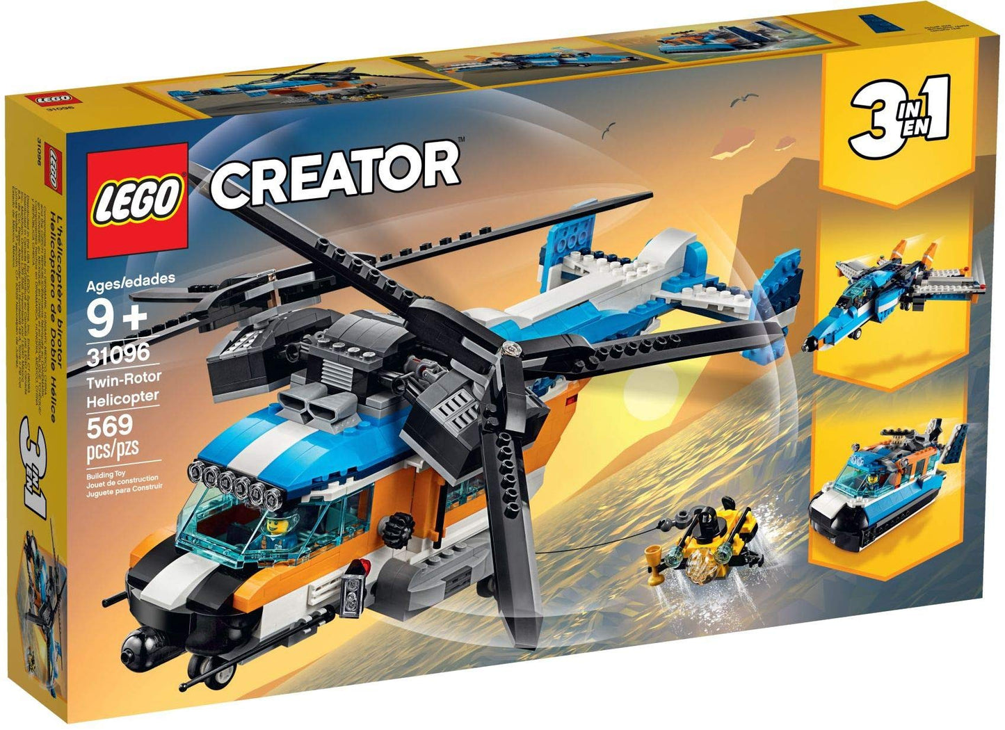 LEGO® -Creator The Double Propeller Helicopter 9 Years and Above, Creation Set, 569 Pieces 31096