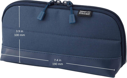 LIHIT LAB Pen Case (Pencil Case), Water & Stain Repellent, 8" x 4'', Navy (A7688-11)