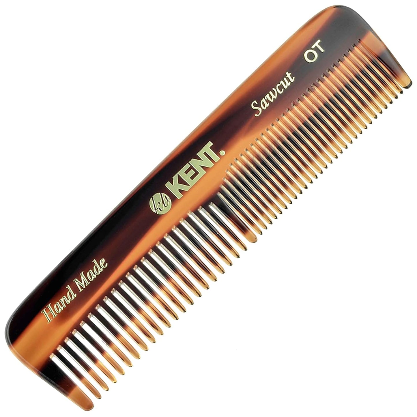 Kent OT 4.4" Pocket Comb ??? Fine & Wide Tooth Handmade Comb for Hair, Beard, Mustache. Ideal for Travel. Saw Cut and Hand Polished.