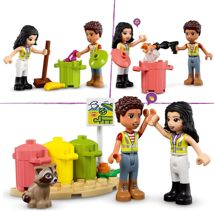 LEGO 41712 Friends Recycling Truck Toy for 6 Year Old Kids with Dumpsters and Trash Bins, Educational and Fun Set on Garbage Collector Craft