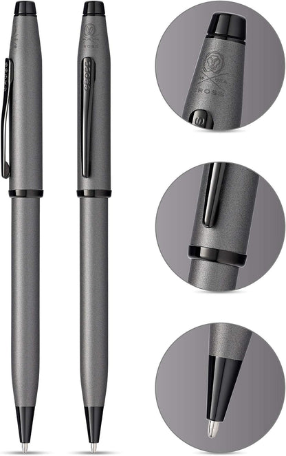 Cross Century II Refillable Ballpoint Pen Presented in a Luxury Gift Box - Medium Point, Black Ink, Brushed Gunmetal Gray