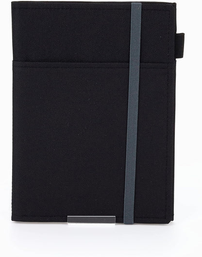KOKUYO Systemic Cover Notebook, with One A5, B 6mm Ruled, 28 Lines, 50 Sheets, Twin Ring Edge Title Notebook, Black, Japan Import (NO-685B-D)