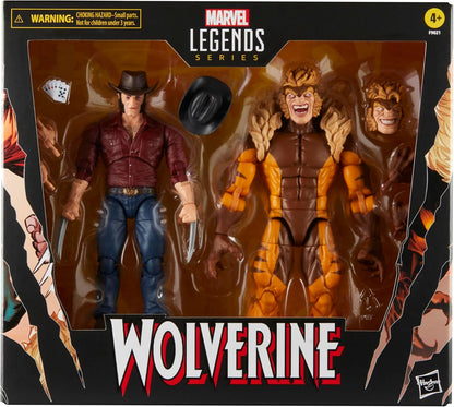 Marvel Legends Series Logan vs Sabretooth, Wolverine 50th Anniversary Comics Collectible 6-Inch Scale Action Figure 2-Pack