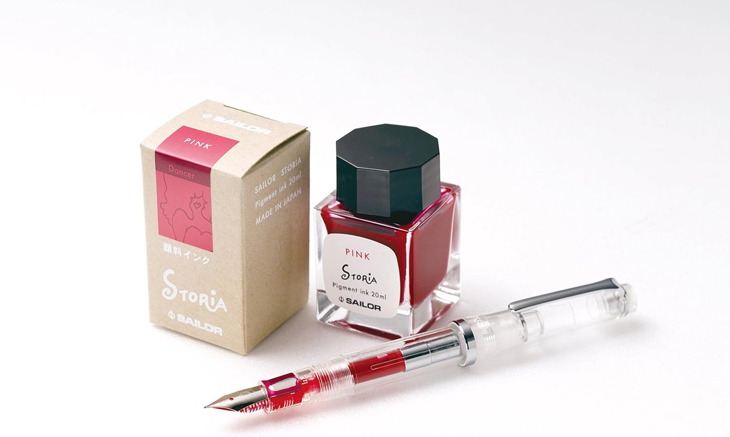 Sailor 131006231 Fountain Pen, Pigment Bottle Ink, Storia, 0.7 fl oz (20 ml), Pink