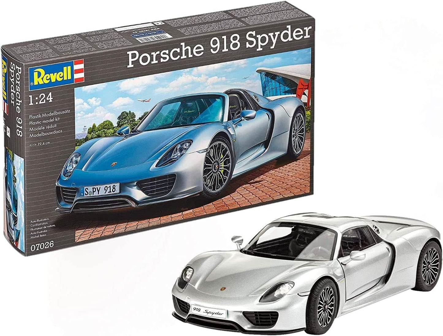 Revell of Germany 07026 Porsche 918 Spyder Model Kit, 19.4 cm Length, Various