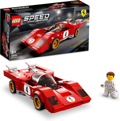 LEGO Speed Champions 1970 Ferrari 512 M 76906 Building Set - Sports Red Race Car Toy, Collectible Model Building Set with Racing Driver Minifigure, Gift for Grandchildren, Boys, Girls and Kids Ages 8+