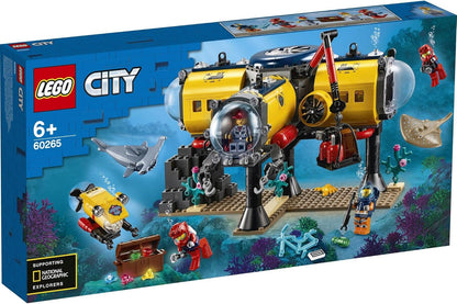 LEGO 60265 City Oceans Exploration Base Deep Sea Underwater Set, Diving Adventures Toys for Kids