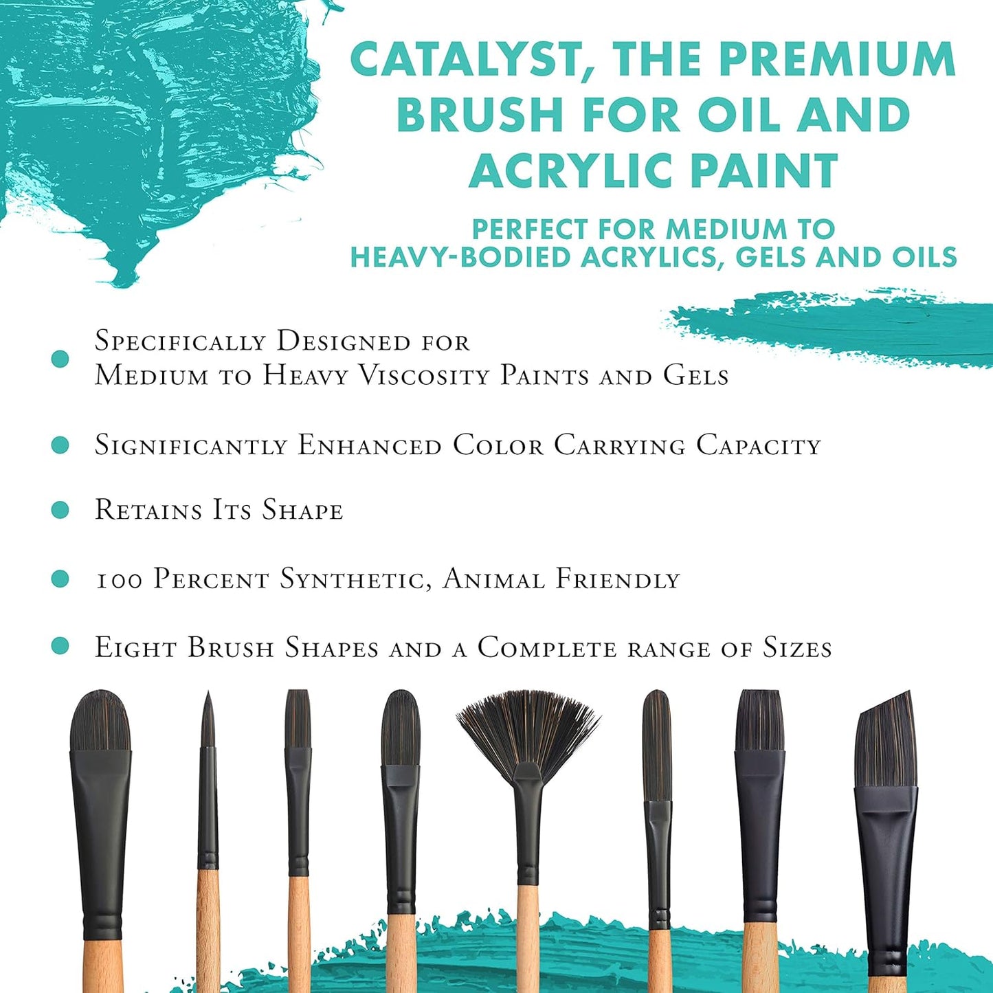 Princeton Catalyst Paintbrush, Size 12, Light Wood