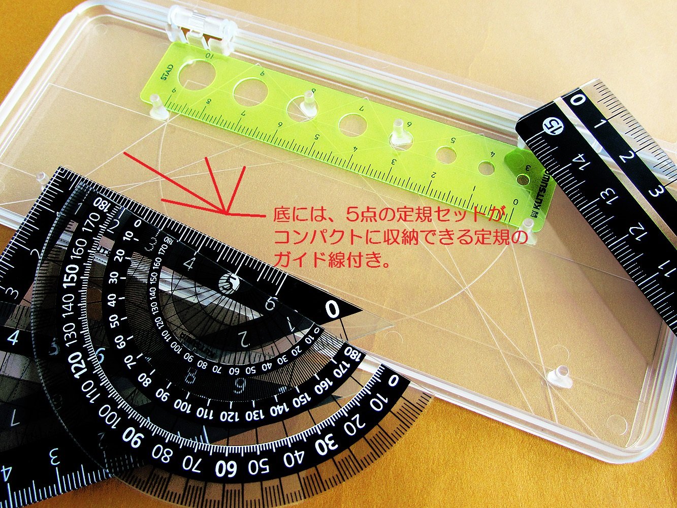 Kutsuwa KB031 STAD Ruler Set, Black