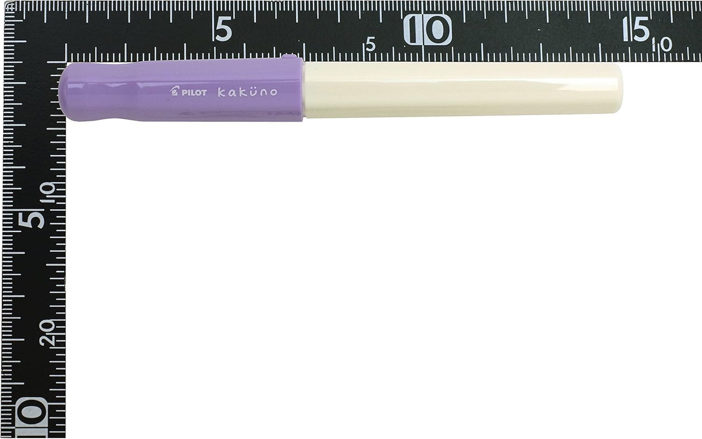 PILOT Kakuno Fine-Nib Fountain Pen, White Body Soft Violet Cap Body (FKA-1SR-SVF) close up nib