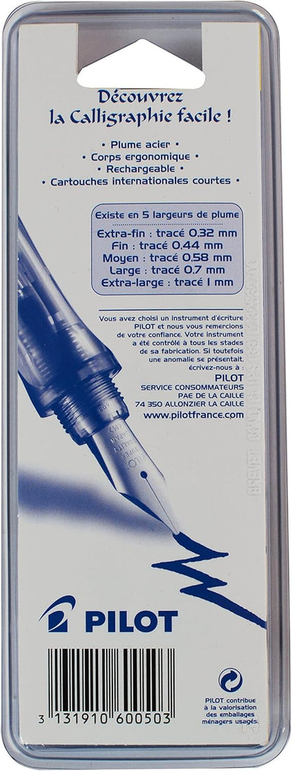 PILOT Plumix Fountain Pen. Extra Large Pen + Black Ink Cartridge