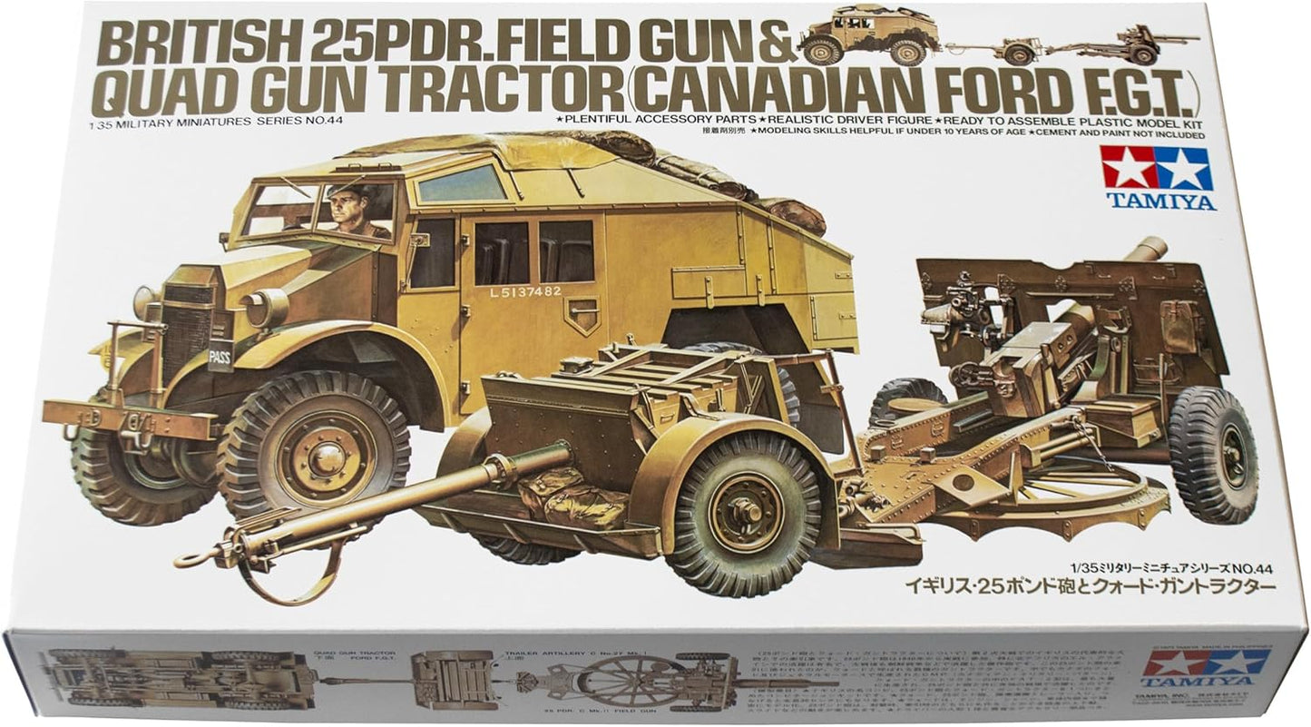 Tamiya 1/35 British 25Lb Gun & Quad