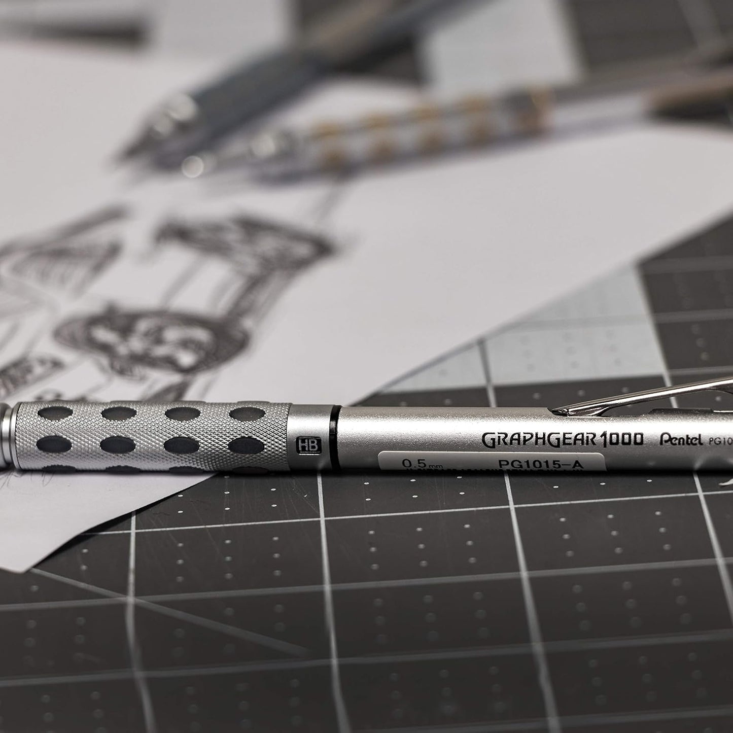 Pentel GraphGear 1000 Mechanical Pencil, (0.5mm) Point Size, Black Barrel, 1 Each (PG1015A)