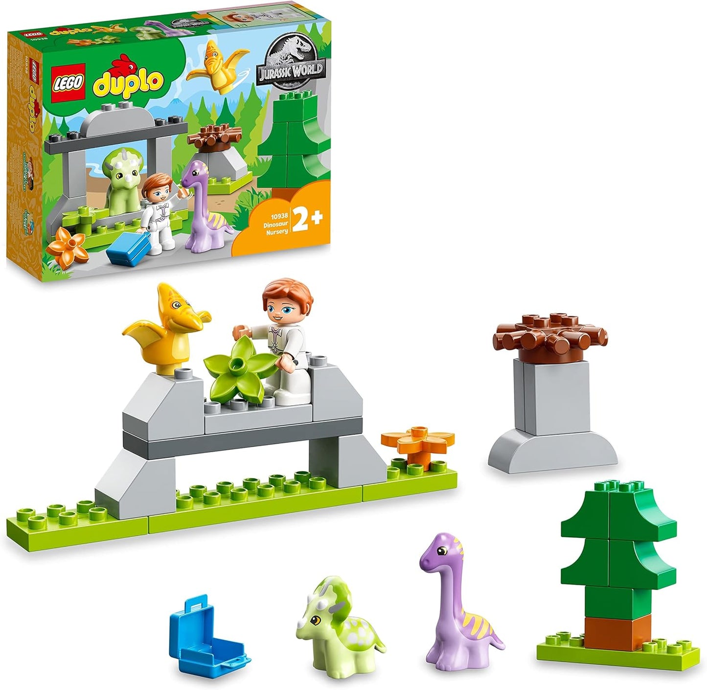 LEGO DUPLO Jurassic World Dinosaur Nursery 10938 Building Toy with 3 Baby Animals;Including a Triceratops, and a Claire Dearing Figure