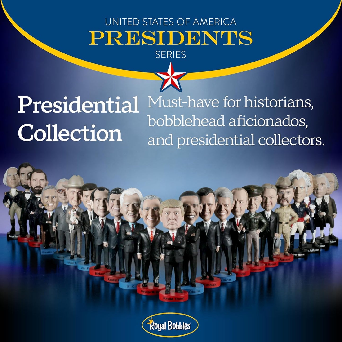 Royal Bobbles Donald Trump, 45th President of The United States ??? 8 Inches Tall ??? Collectible Bobblehead Statue