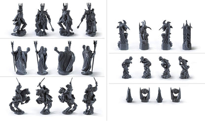 The Noble Collection The Lord of The Rings - Chess Set: Battle for Middle-Earth,Black, for 5 Players