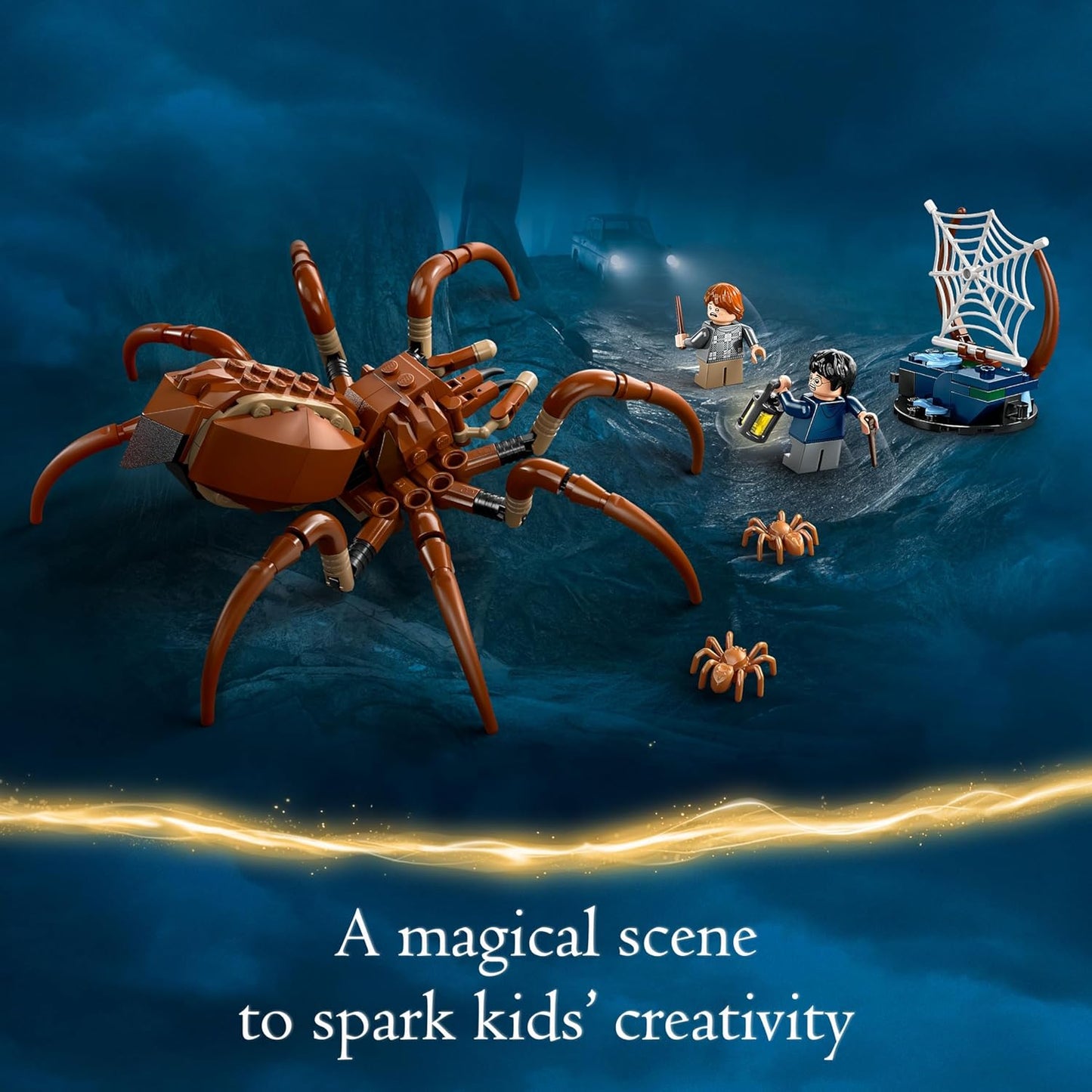 LEGO Harry Potter - Aragog in The Forbidden Forest - Set with Spiders - Magical Creatures Figurines - 2 Character Minifigures - Gift for Children and Movie Fans from 7 Years Old 76434