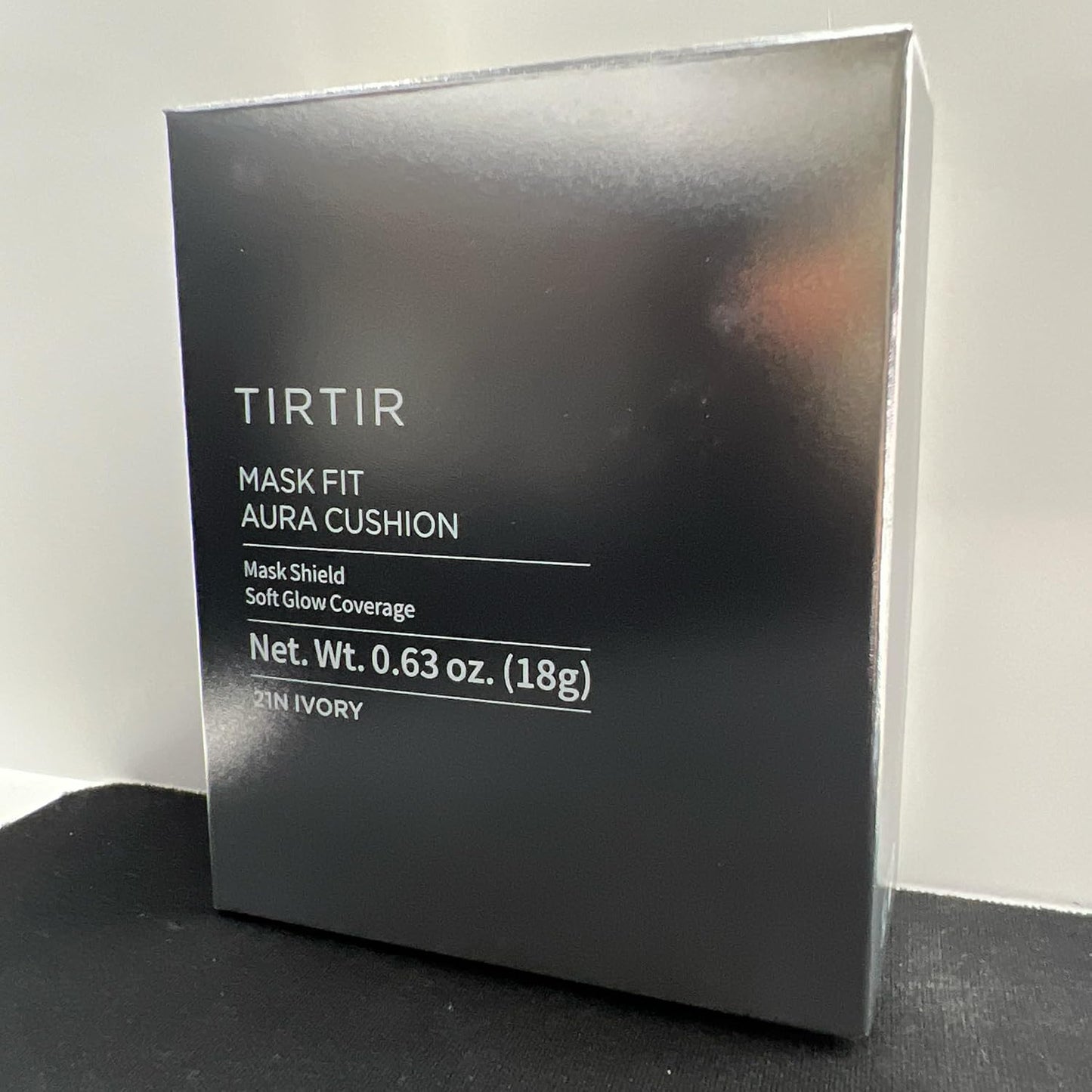 TIRTIR Mask Fit Aura Silver Cushion Foundation | Semi-glow Finish, Natural Coverage, Moisturizing, Lightweight, Korean cushion foundation (#21N Ivory, Full Size, 0.63 Fl Oz)