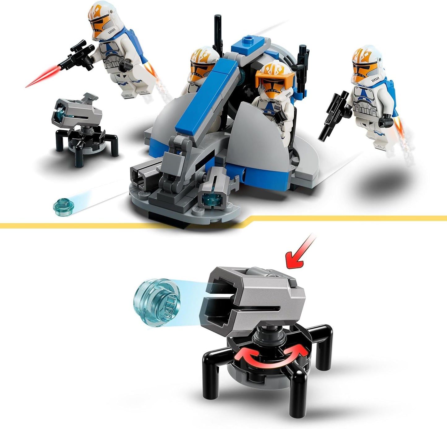 LEGO Star Wars 332nd Ahsoka Company Clone Troopers Battle Pack - The Clone Wars Building Kit with Speeder Vehicle Tenon Launcher and Minifigures - Gift for Children from 6 Years Old 75359