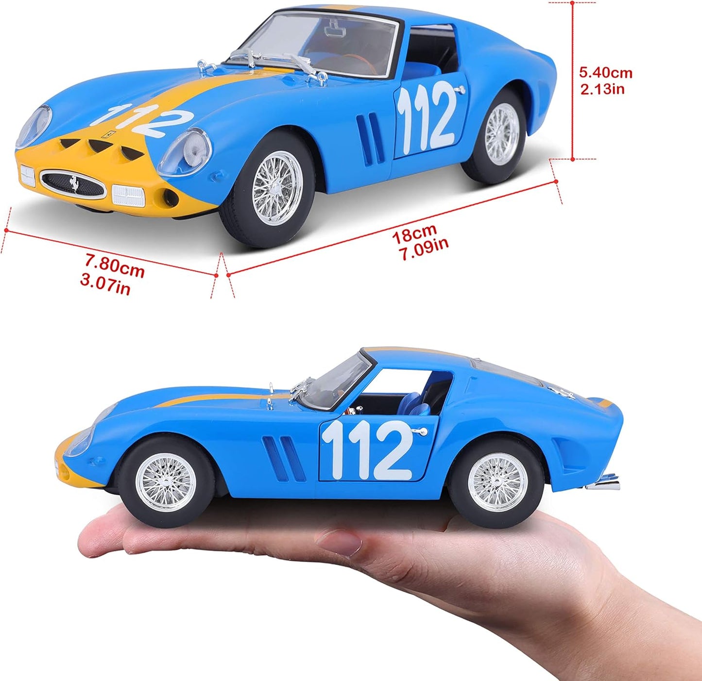 Bburago 1962 Ferrari 250 GTO 1: 24 Scale Die-cast Model, Blue