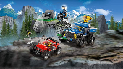 City Mountain Dirt Road Pursuit Police Building Set, Police 4x4 Toy Car & Buggy, Police Toys for Kids