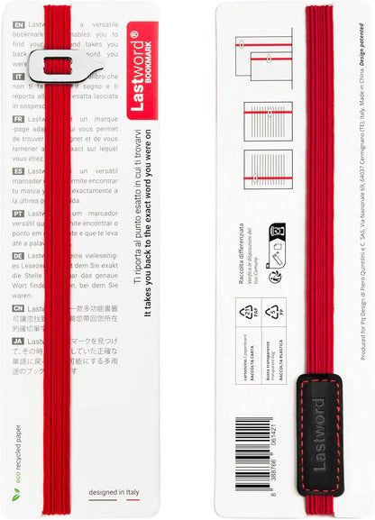 Special Bookmark, Elastic Bookmark for Men and Women, Gift Idea for Readers, Graduation, Birthday, Teacher Gifts, Design Gifts ??? Red Lastword