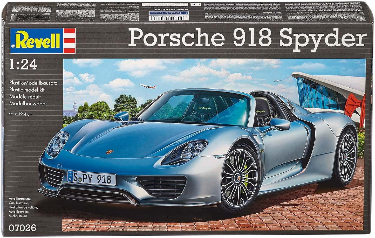 Revell of Germany 07026 Porsche 918 Spyder Model Kit, 19.4 cm Length, Various