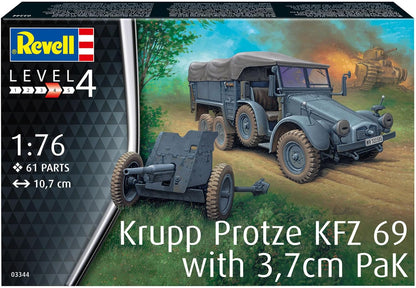 Revell 03344 Krupp Protze KFZ 69 with 3,7cm Pak 1:76 Scale Model Kit