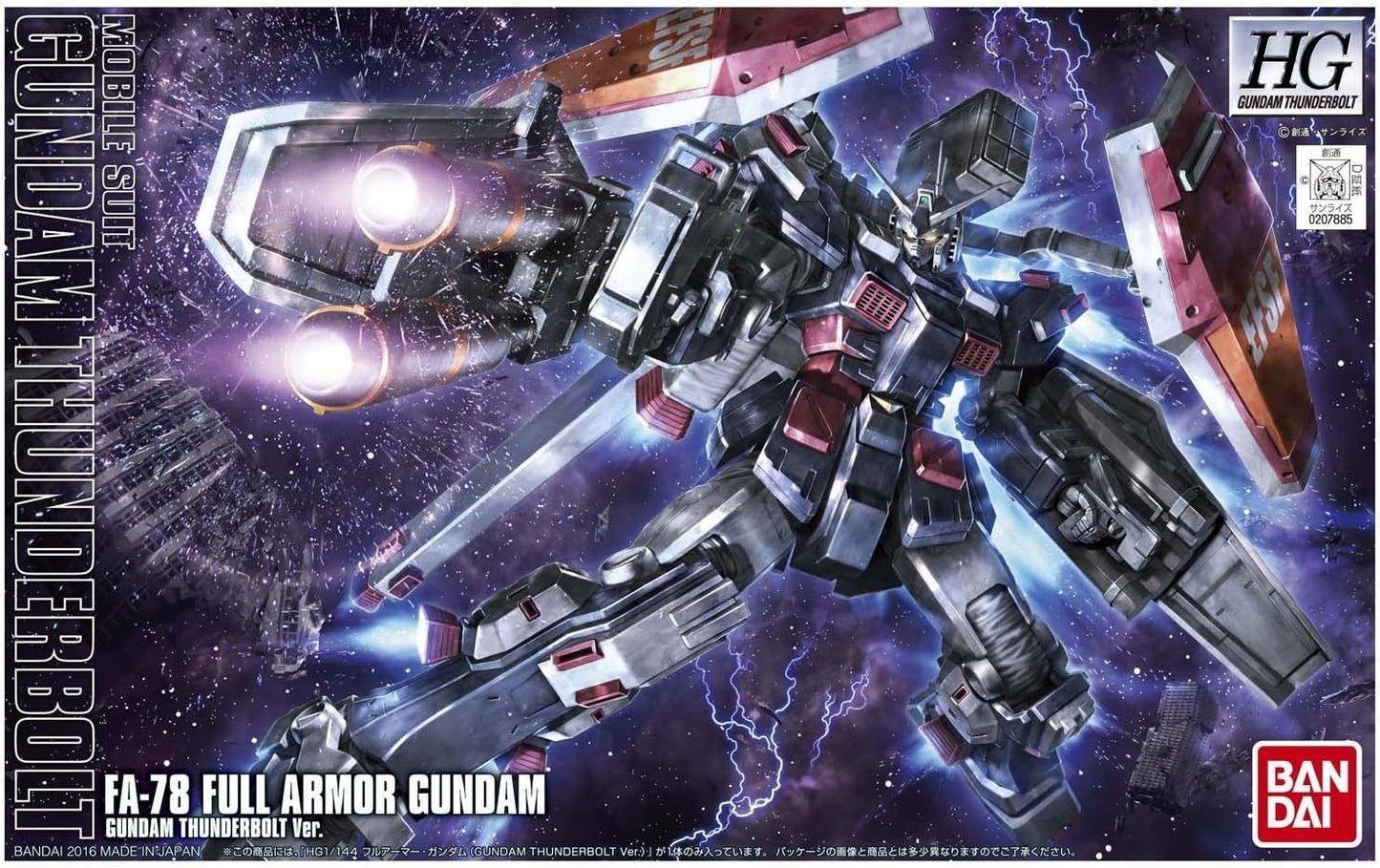 BANDAI Hobby HGTB Full Armor Gundam ver Thunderbolt Anime Color Gundam Thunderbolt Building Kit (1/144 Scale)