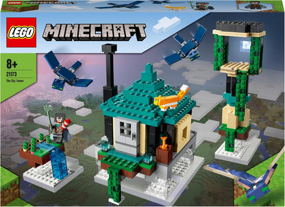 LEGO 21173 Minecraft Tower of The Sky Toy for Boys and Girls with PILOT Figures, Cat and 2 Flying Phantoms
