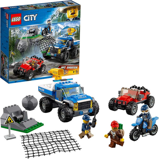 City Mountain Dirt Road Pursuit Police Building Set, Police 4x4 Toy Car & Buggy, Police Toys for Kids