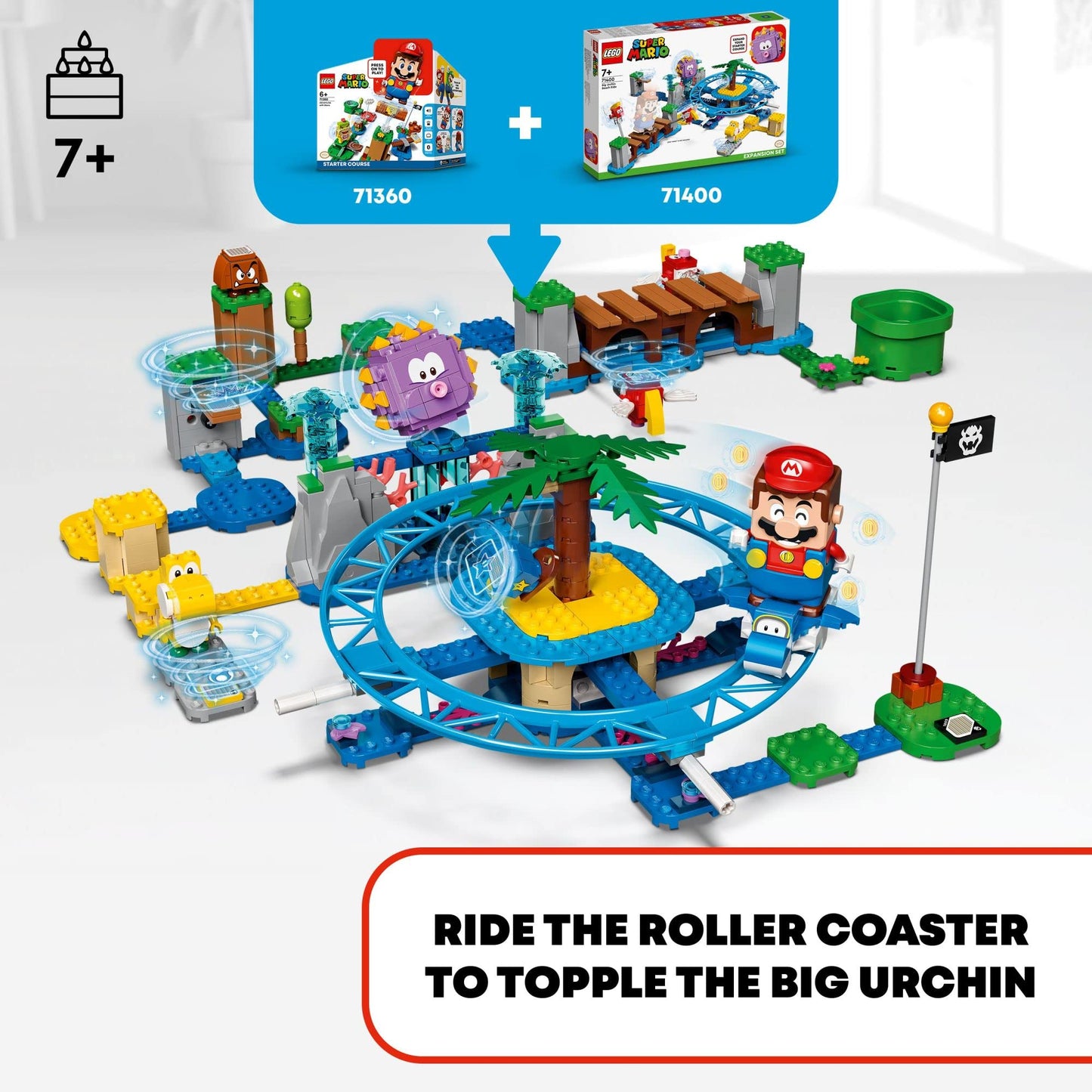 LEGO® Super Mario™ Big Urchin Beach Ride Expansion Set 71400 Building Kit; Collectible Toy for Kids Aged 7