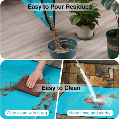 WORKPRO Repotting Mat for Indoor Plant Transplanting and Mess Control, 39.5" X 31.5" Thickened Waterproof Potting Mat, Square Planting Tray, Gardening Gifts for Plant Lovers