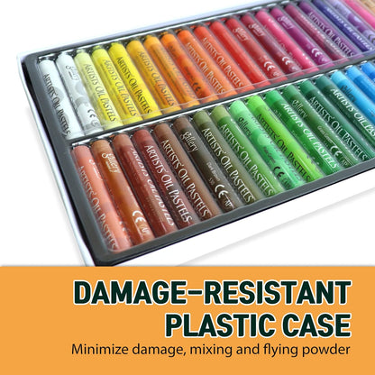 HA SHI Soft Oil Pastels Set (50 Sticks, 48 Colors) Art Supplies for Artist, Gallery Oil Painting Stick, Classroom Set, Professional Oil Crayons, Ideal for Professional Artists