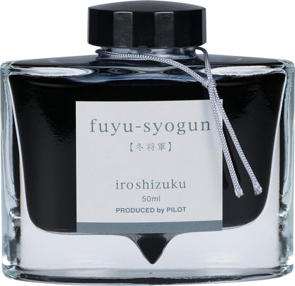 PILOT Iroshizuku Bottled Fountain Pen Ink, Fuyu-Syogun, Rigor of Winter (Cool Gray) 50ml Bottle (69215)