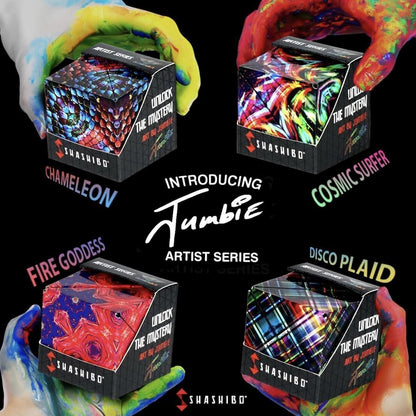 SHASHIBO Jumbie Shape Shifting Box - STEM Magnetic Fidget Cube That Transforms Into Over 70 Shapes, Download Fun in Motion Toys Mobile App (Cosmic Surfer)