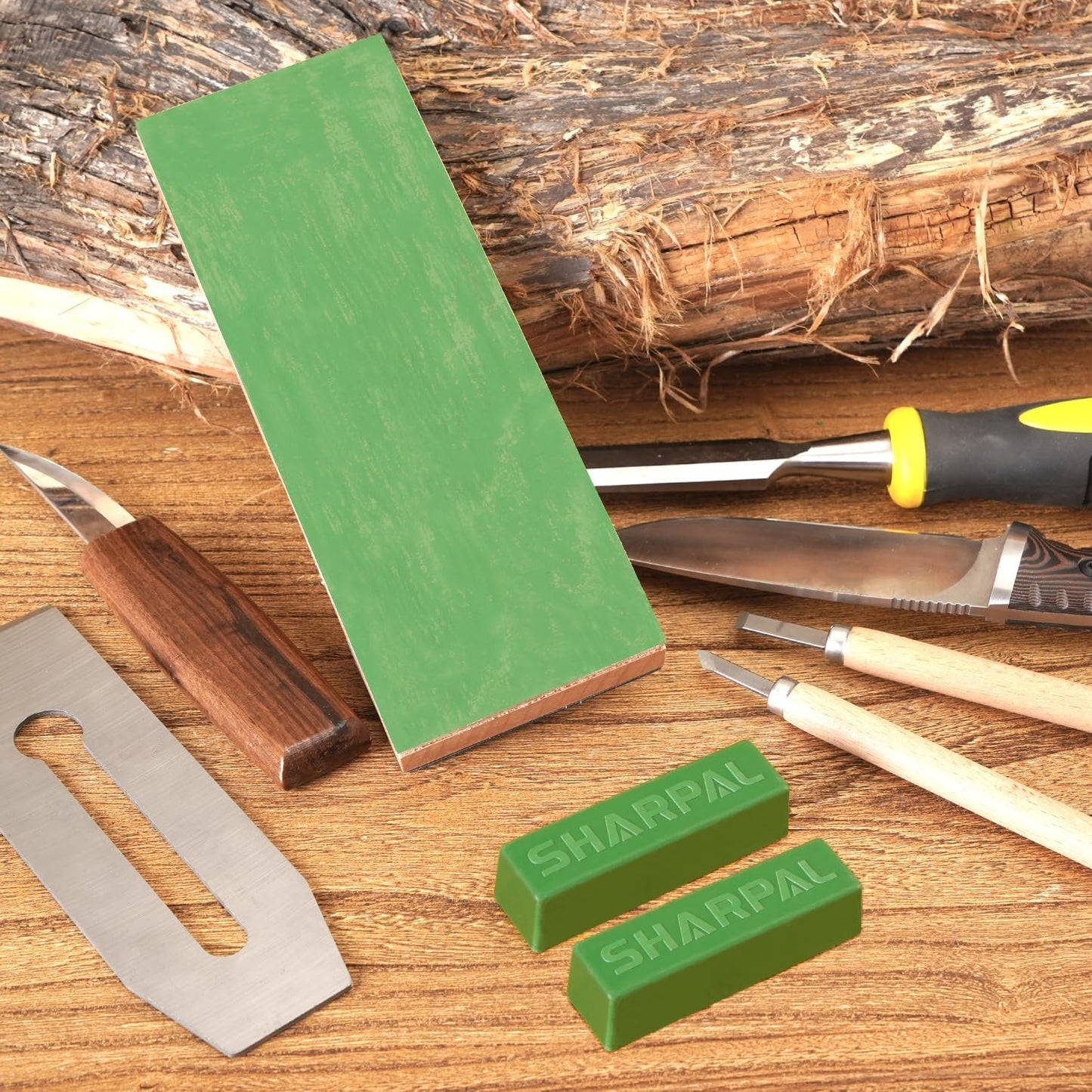 SHARPAL 208H 106g / 4 Oz. Polishing Compound Fine Green Buffing Compound, Leather Strop Sharpening Stropping Compounds (2-Pack, Total 106g / 4 Oz.)